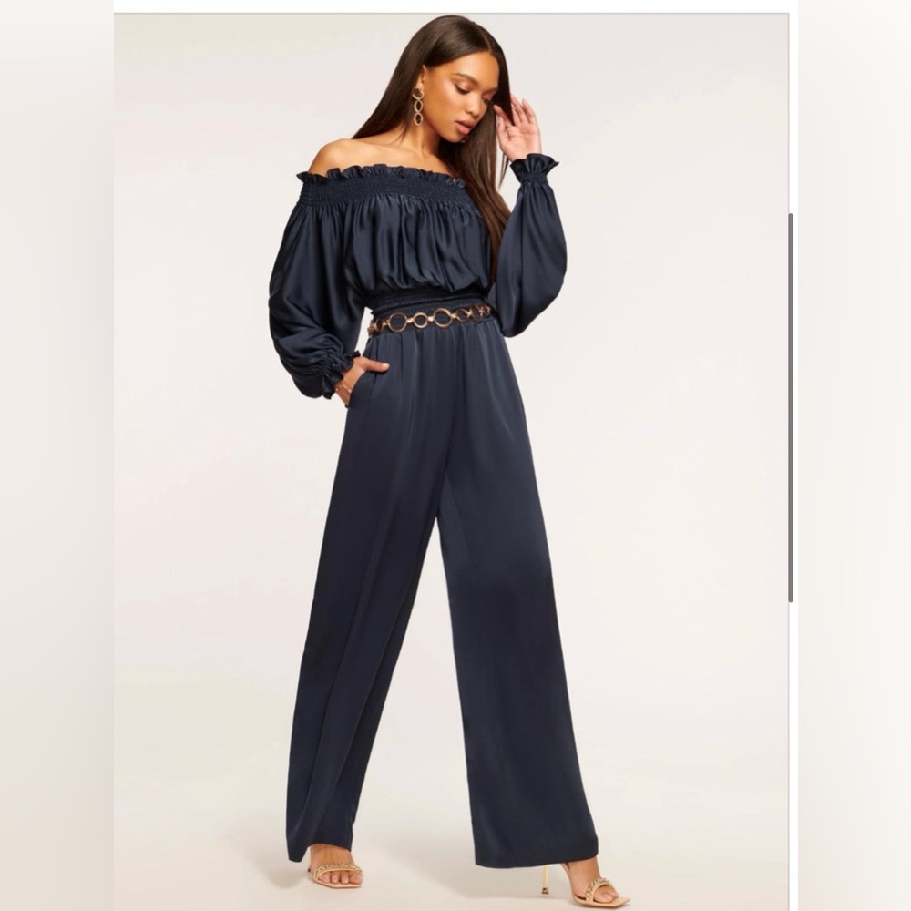 Ramy Brook Midnight Teagan Off-Shoulder Jumpsuit